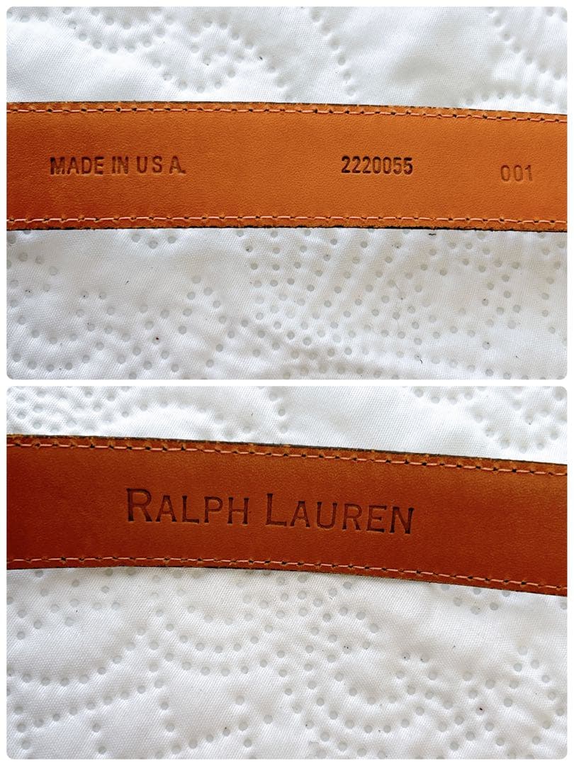 ノメさん専用 希少✨ラルフローレン ロゴ ベルト レザー アメリカ製 ブラック