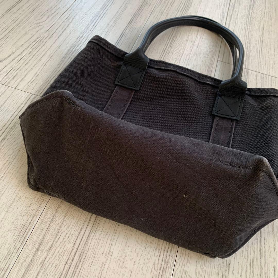 90s エルエルビーン　ボートアンドトート　オールブラック　レザーハンドル