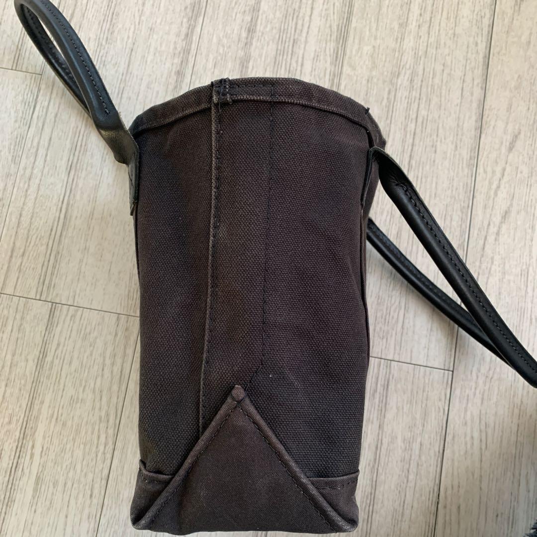 90s エルエルビーン　ボートアンドトート　オールブラック　レザーハンドル