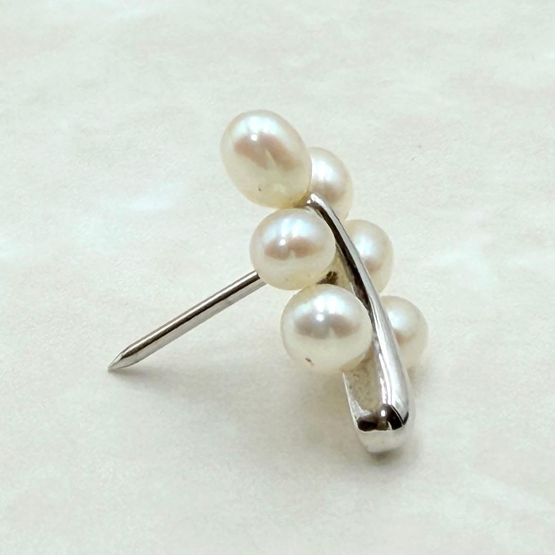MIKIMOTO ミキモト　ピンブローチ　パール　真珠　シルバー　リーフ　植物