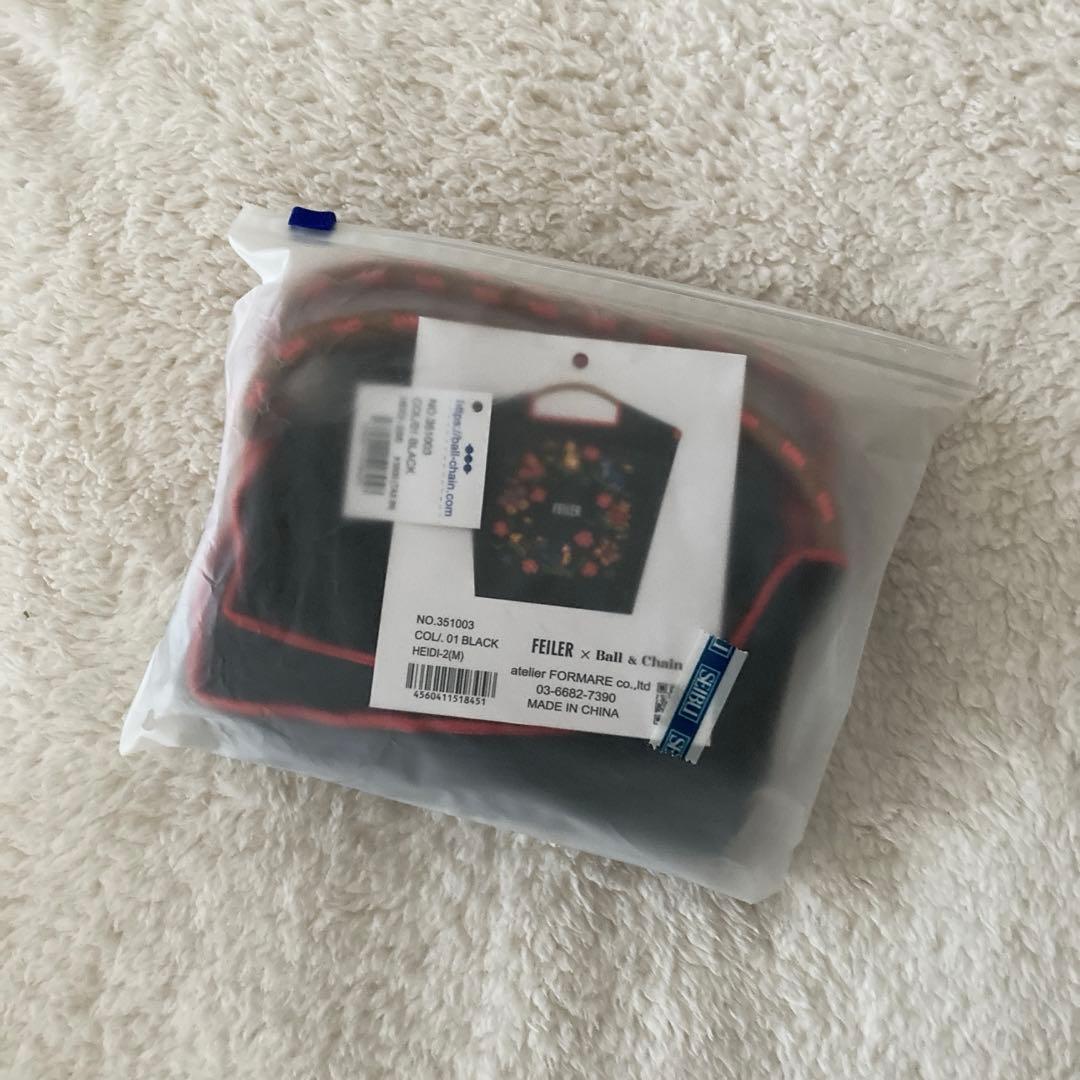 FEILER Ball & Chain エコバッグ M 黒
