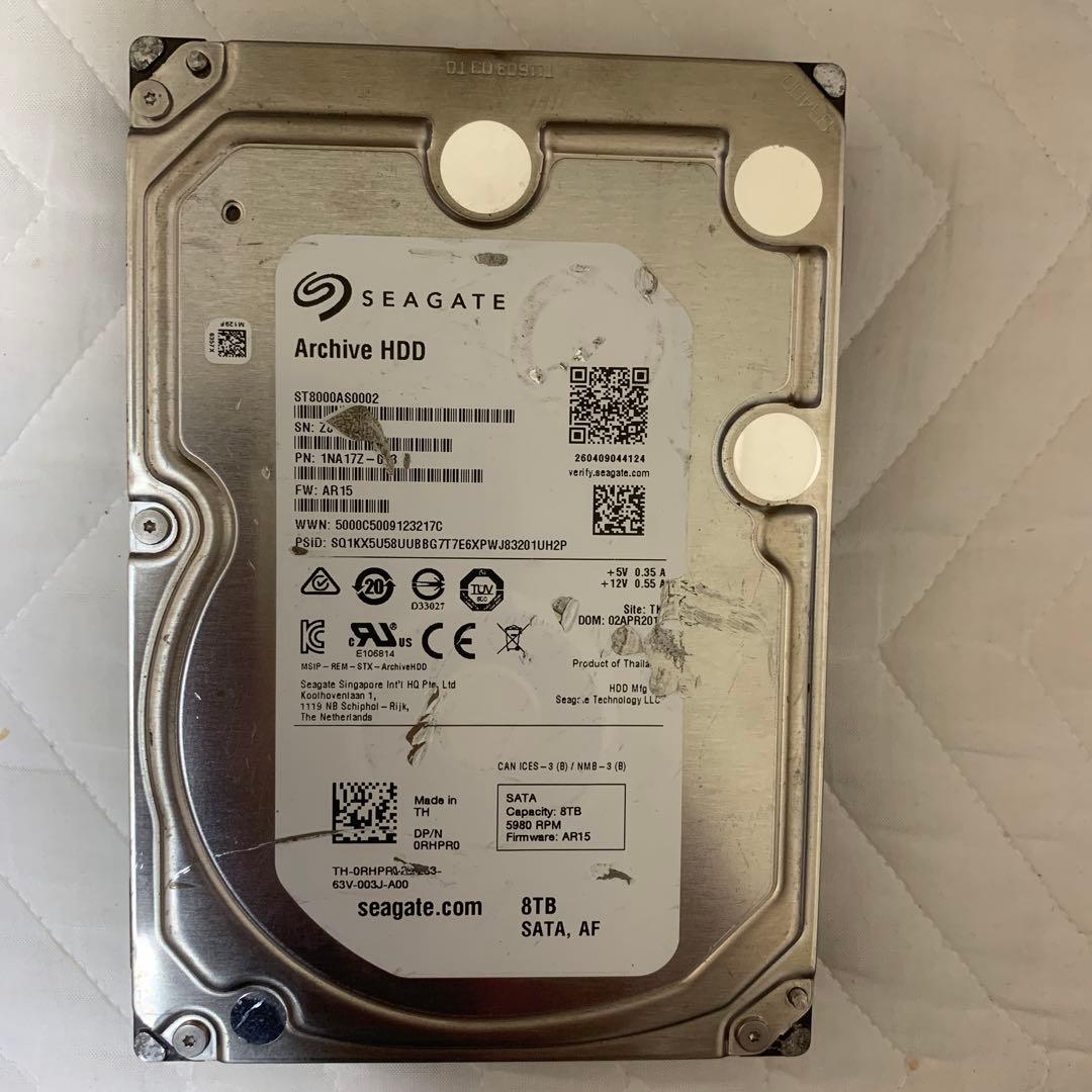 Seagate HDD 8TB 動作確認済み