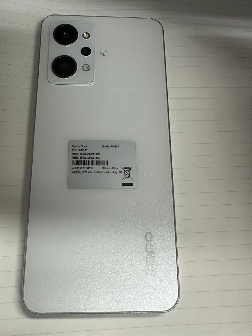 美品 OPPO Reno9Aスマートフォン 本体