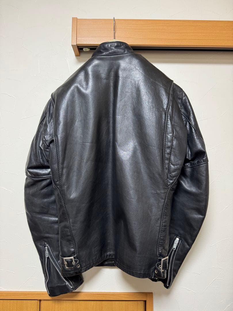 レザーシングルライダースジャケット ブラック
