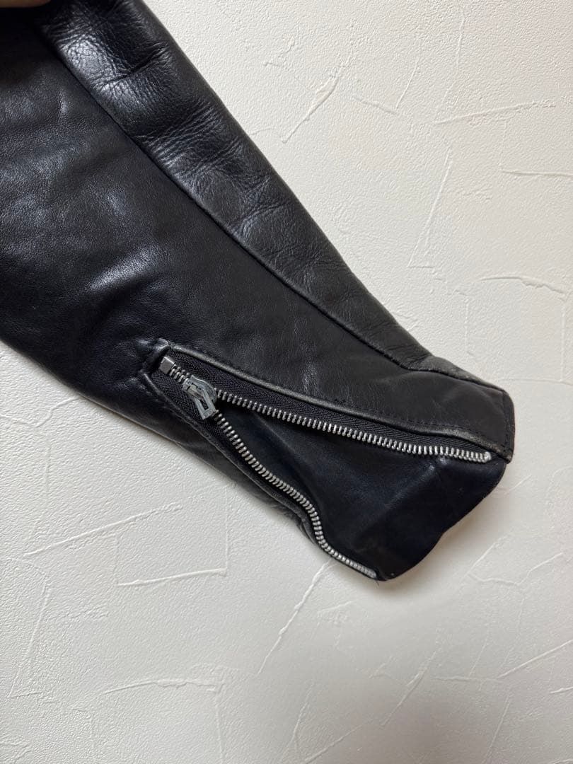 レザーシングルライダースジャケット ブラック