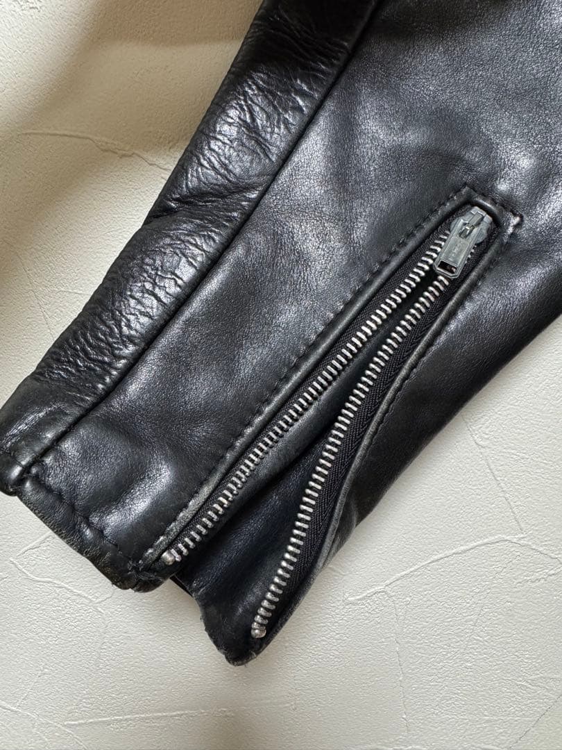 レザーシングルライダースジャケット ブラック