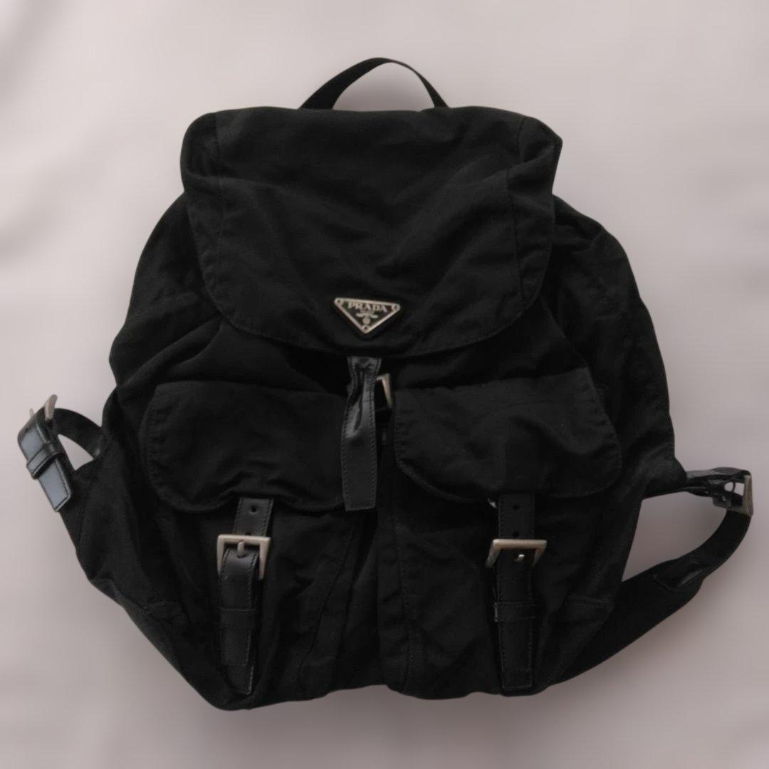 PRADA プラダ ナイロン リュック ブラック 三角ロゴ 使用感あり