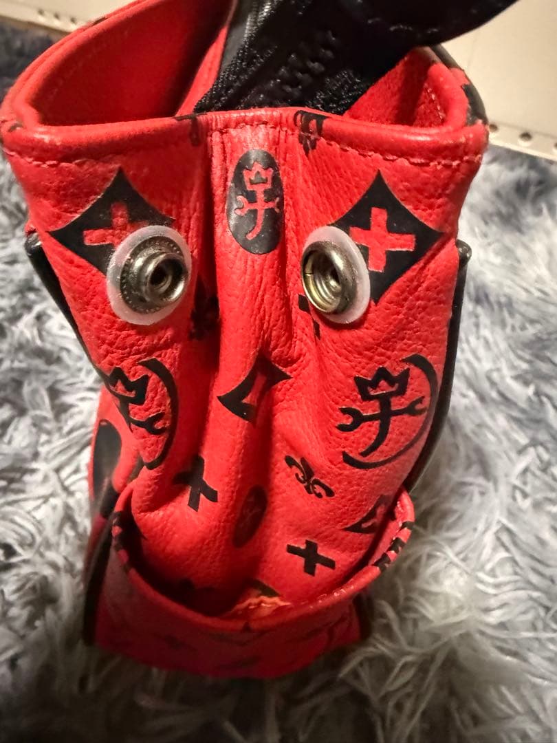 CASTELBAJAC本革 レッド ロゴ入り トートバッグ