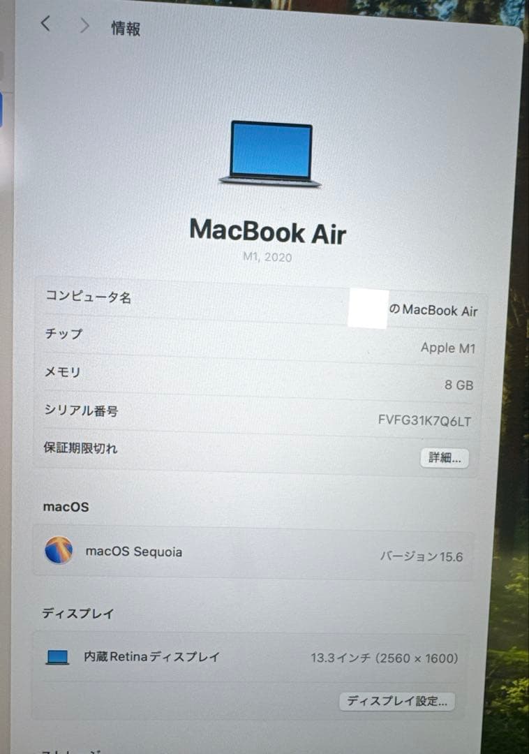 MacBook本体 Apple MacBook Air (M1, 2020) 8G 1TB mac