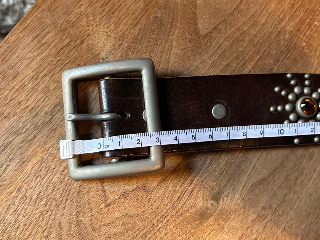 HTC スタッズベルト ブラウンベース 36inch バックル付