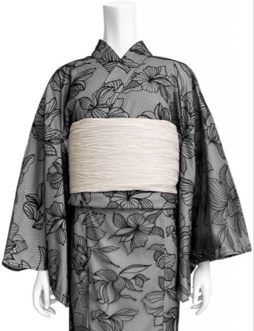 3点セット2Wayチュール花柄セパレート浴衣　下駄　ベルト　巾着グレイル　GRL