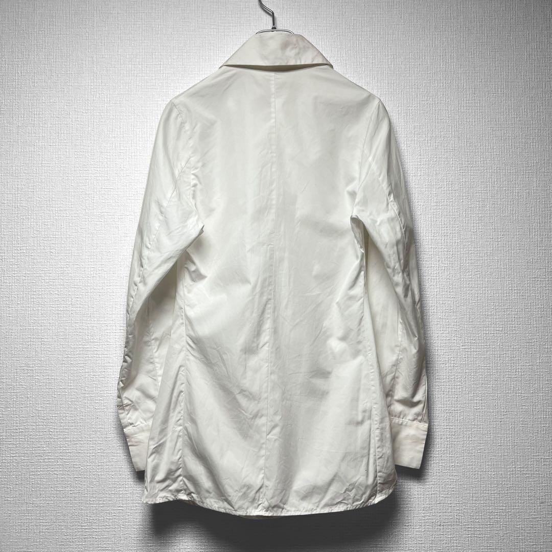 ヨウジヤマモトファム 斜めボタン 変形デザインシャツ スナップボタン 比翼仕立て