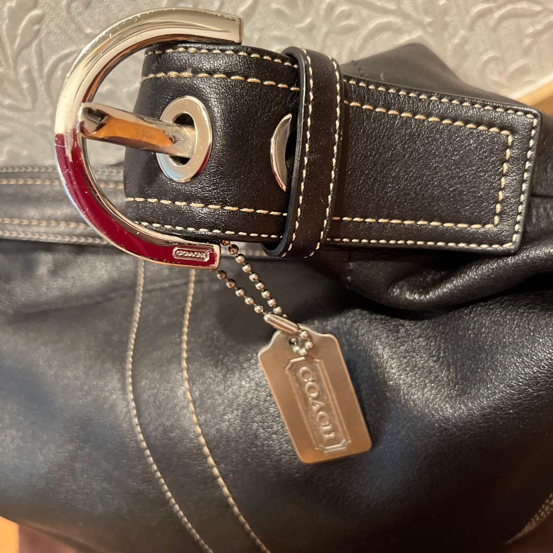 極美品✨COACH ブラックレザー ショルダーバッグ