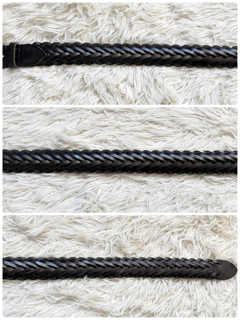 【廃盤品】ホワイトハウスコックス レザーメッシュベルト ブラック　32/80