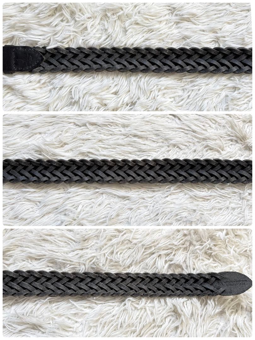 【廃盤品】ホワイトハウスコックス レザーメッシュベルト ブラック　32/80