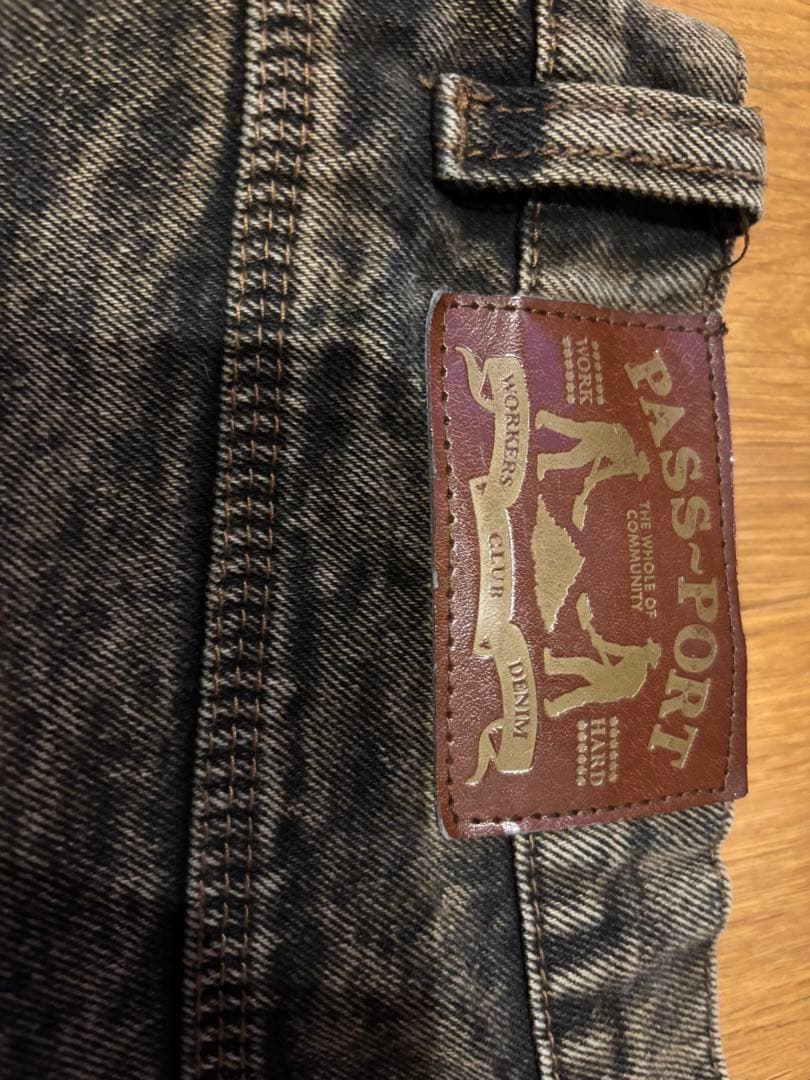 PASSPORTブラウンデニム ワイド 36 美品 スケーター