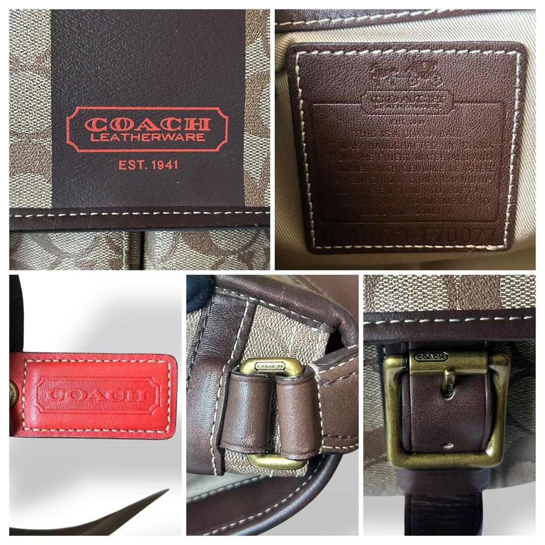 極美品✨ コーチ ショルダーバッグ メッセンジャーバッグ シグネチャー PVC