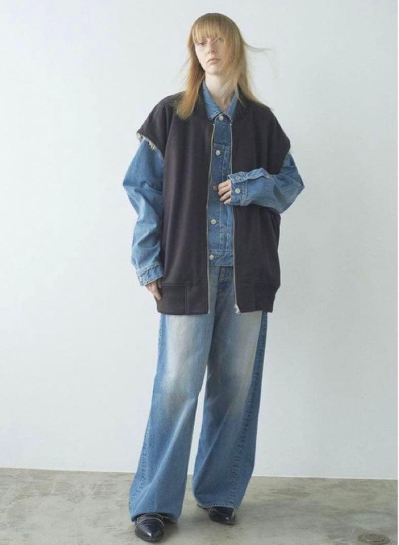 URU (ウル)｜ZIP UP VEST WOOL PONCH BURGUNDY