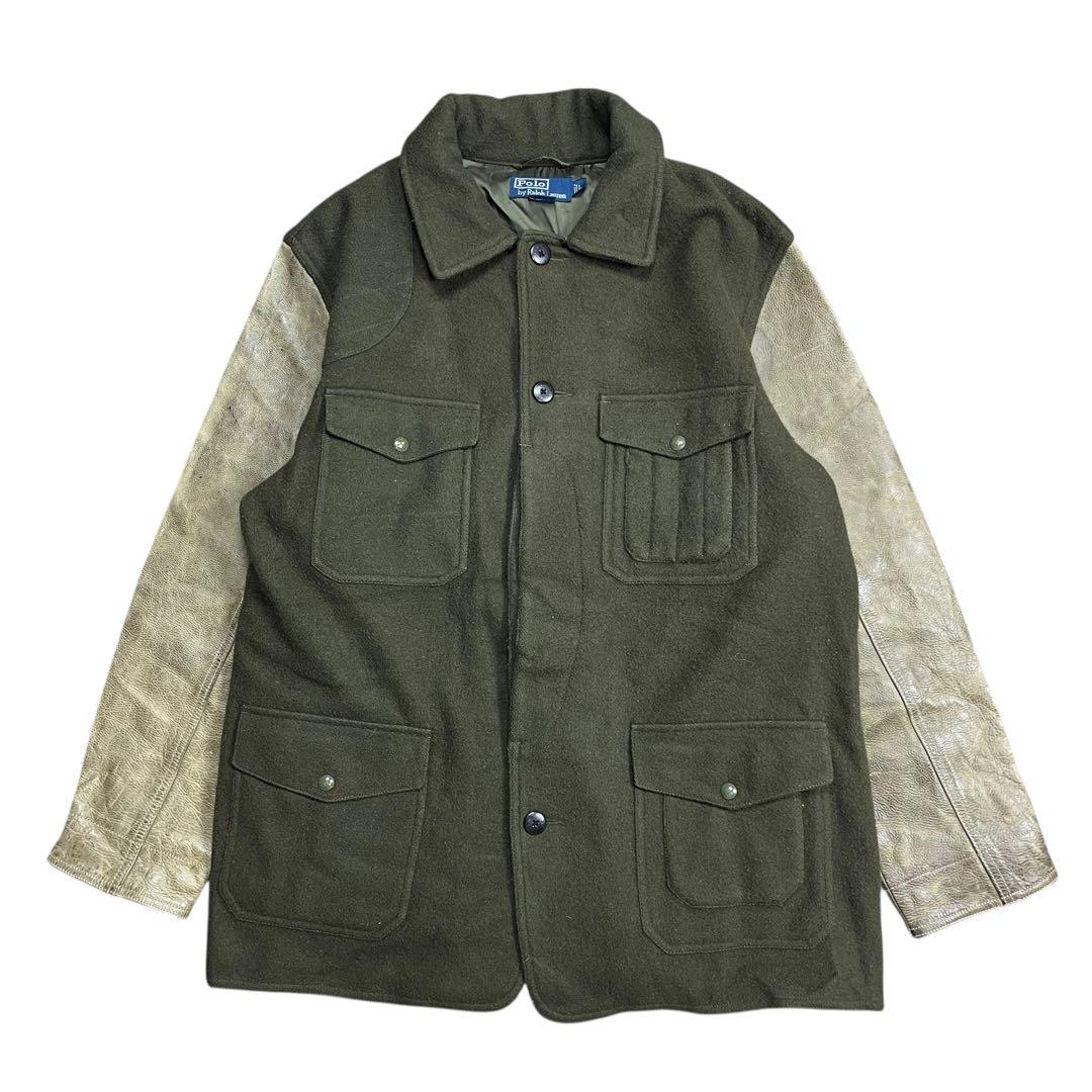 Polo by Ralph Lauren レザー ウール ハンティングジャケット