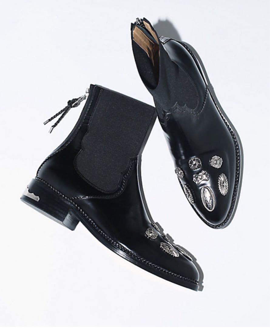 TOGA PULLA ブラック サイドゴアブーツ 37