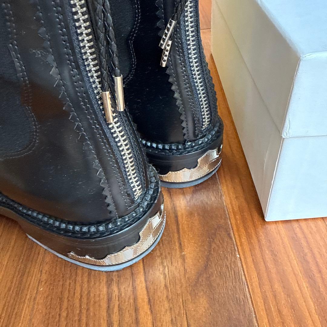 TOGA PULLA ブラック サイドゴアブーツ 37