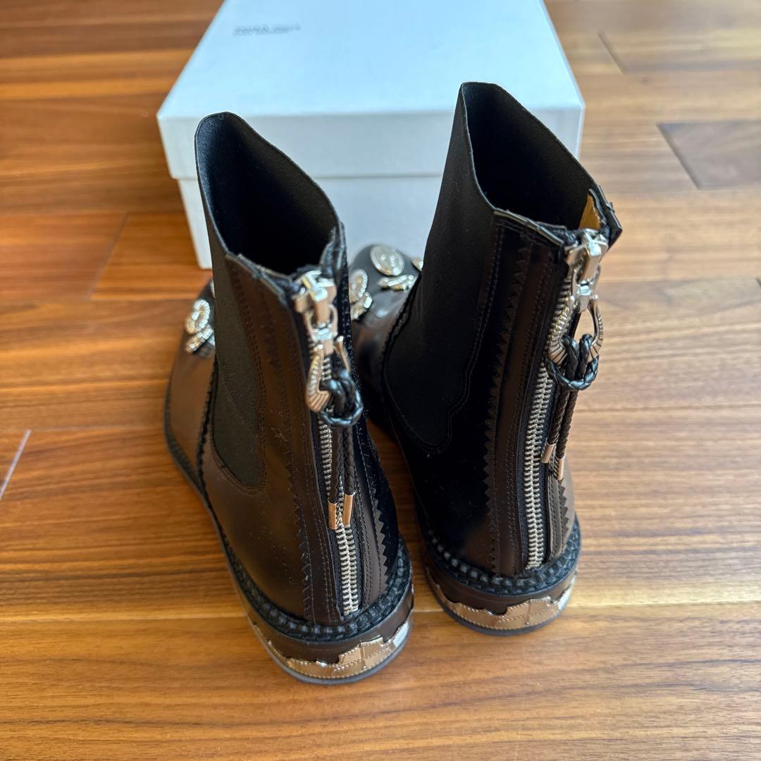 TOGA PULLA ブラック サイドゴアブーツ 37