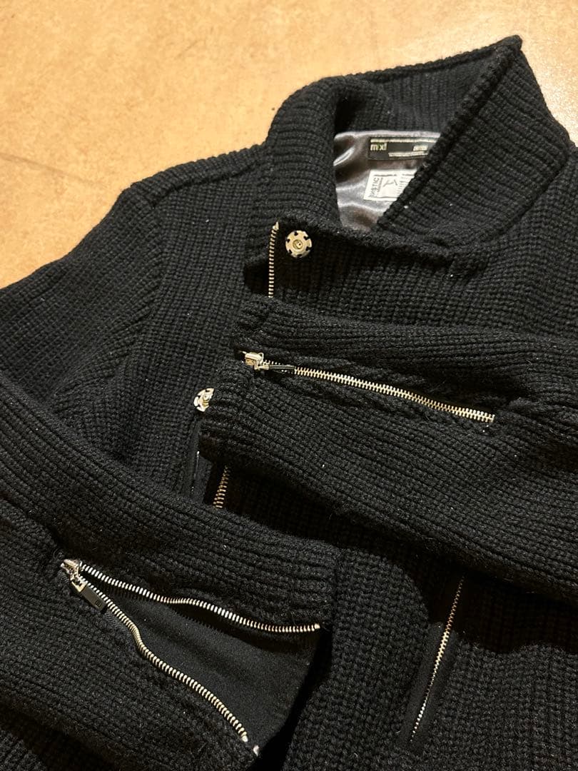 00s archive number nine ニット　ライダース　y2k 黒