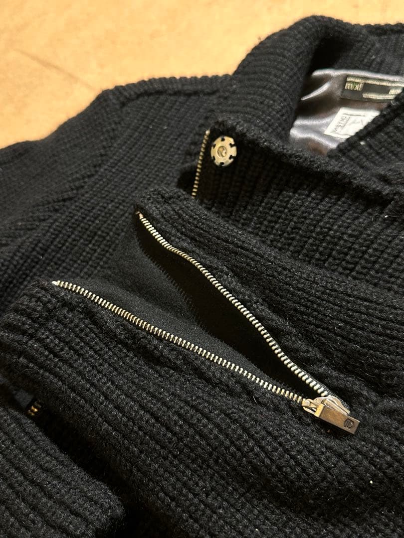 00s archive number nine ニット　ライダース　y2k 黒