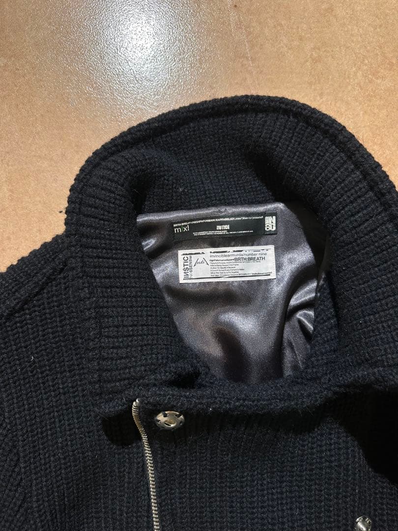 00s archive number nine ニット　ライダース　y2k 黒