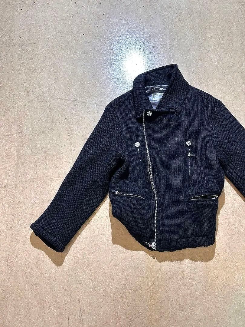 00s archive number nine ニット　ライダース　y2k 黒