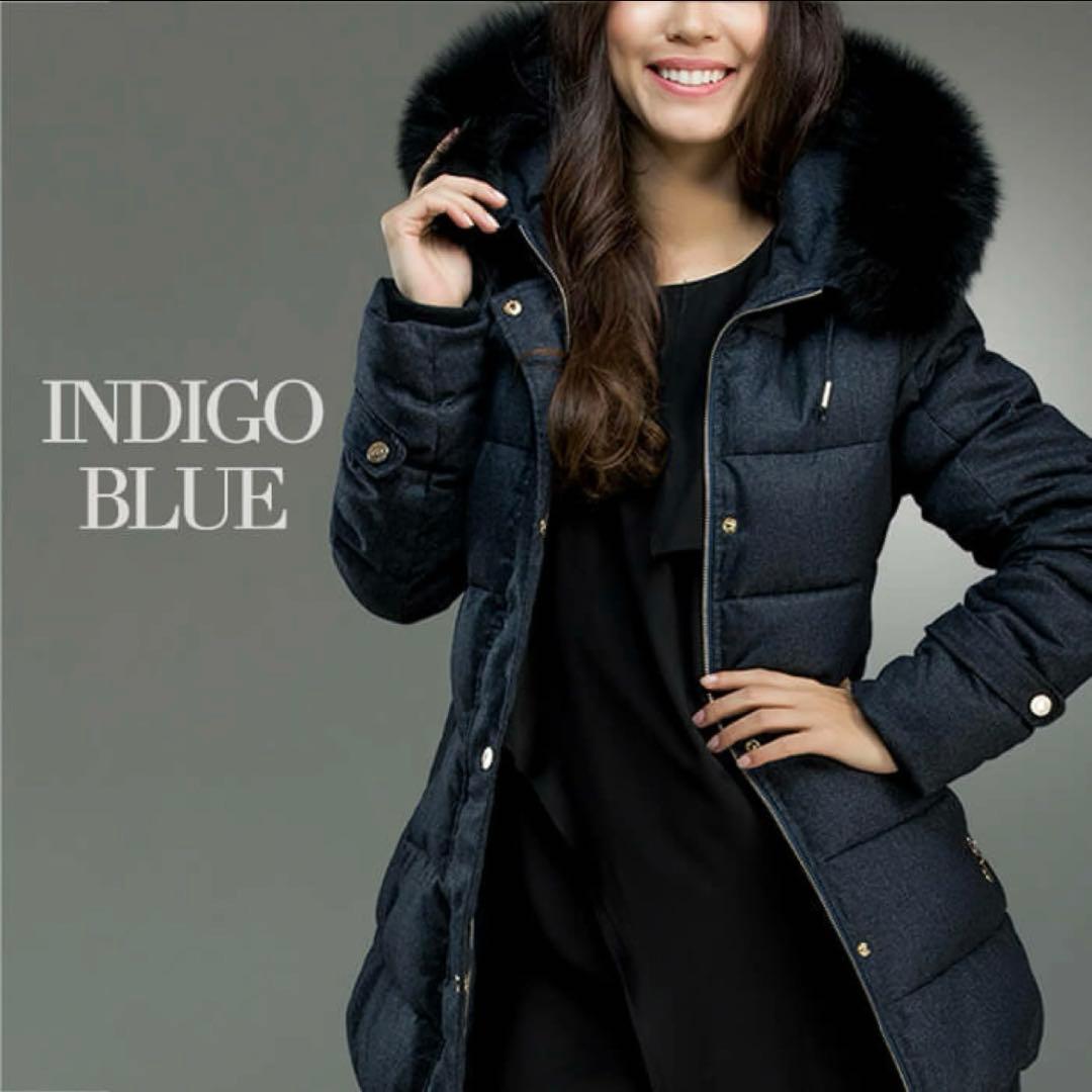 【専用】La MODE ロングダウンコート 細見え インディゴブルー40(L)