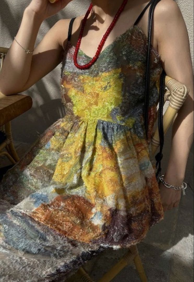 トップス AMERI MEDI RACHEL FLUFFY ART CAMISOLE M