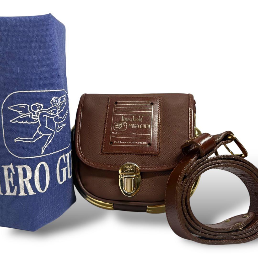 【美品・希少】ピエログイディ リナボールド 小型 ウエストバッグ ブラウン