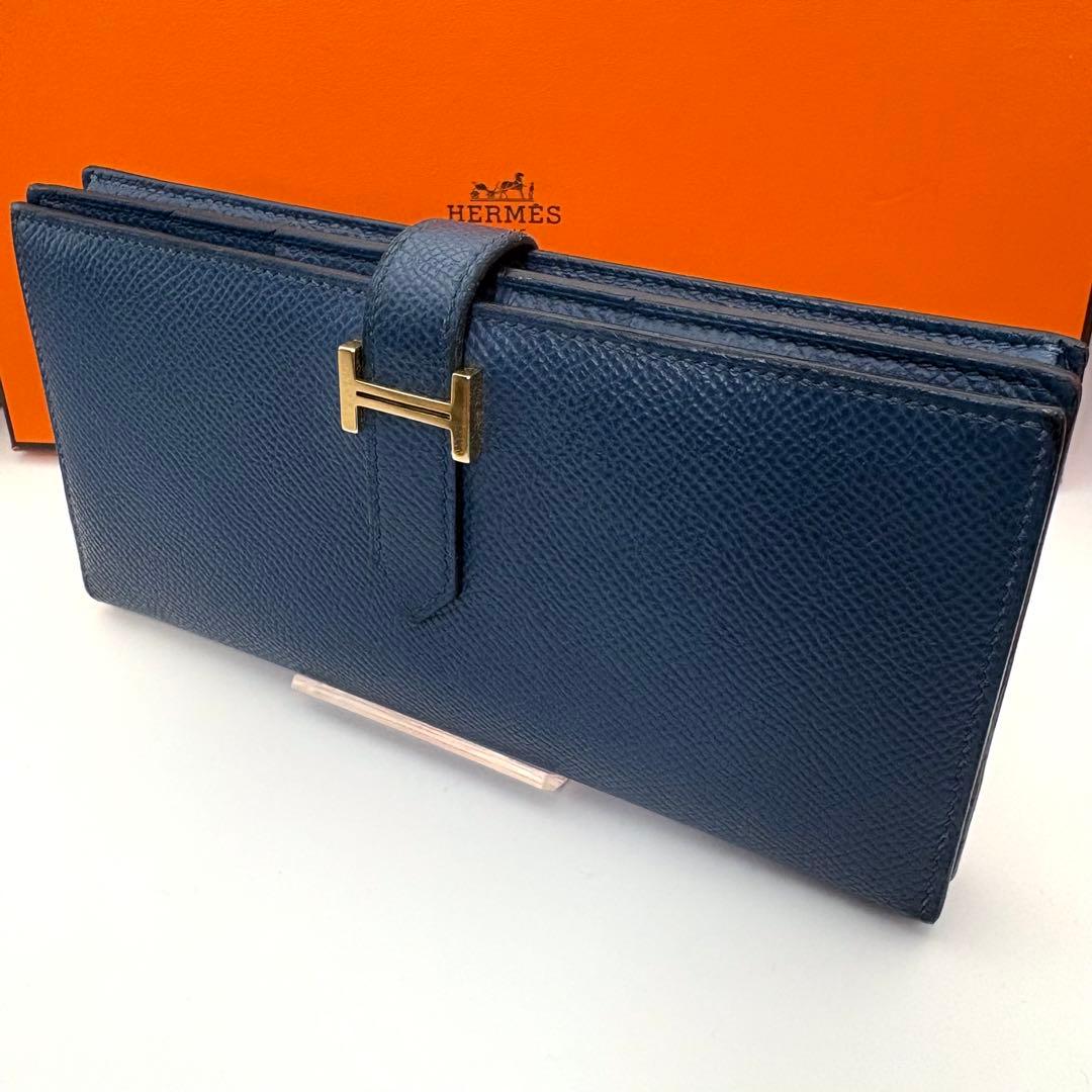 HERMES エルメス ベアンスフレ ブルーインディゴ 正規品 長財布