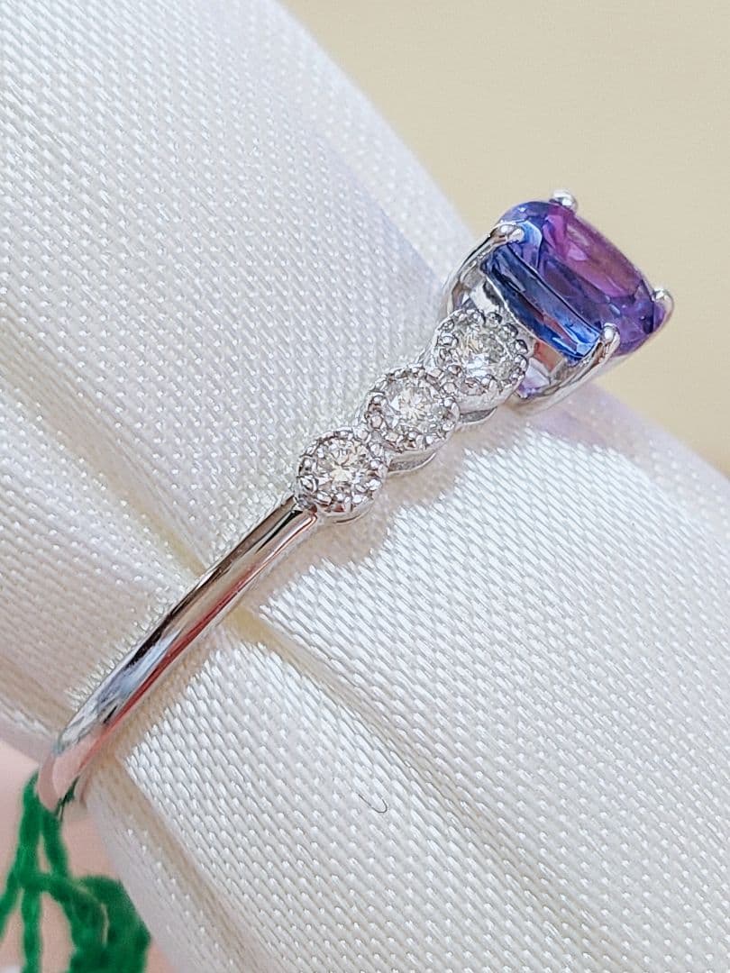 未使用品 pt900 天然タンザナイト ダイヤモンド リング