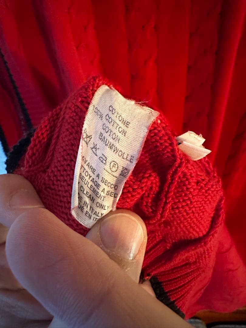 m**様 ARNYS コットンニット　ケーブル編み レッドベスト XL