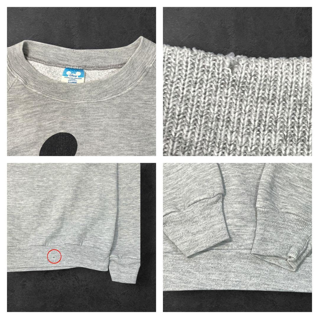 80s Disney ミッキー スウェット USA製 XL相当 短丈ヴィンテージ