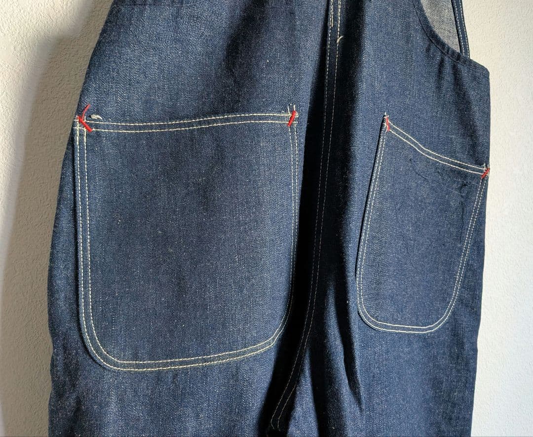 60s　70s　ヴィンテージ　デニム　オーバーオール　ミントコンディション　真紺