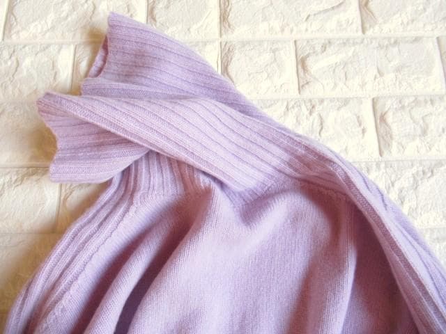 ガリャルダガランテ 上質 ホールガーメント タートル ロングニット パープル