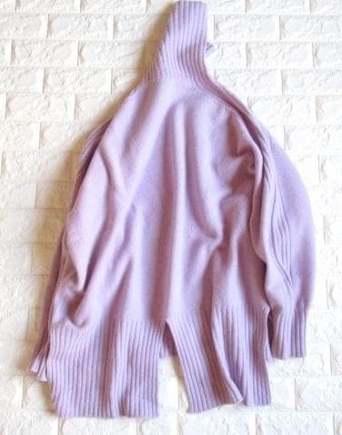 ガリャルダガランテ 上質 ホールガーメント タートル ロングニット パープル
