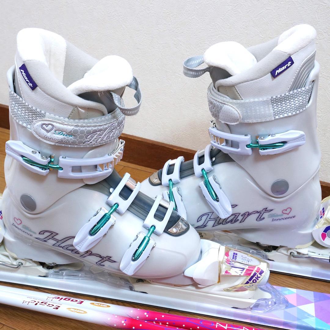 メンテ済 140cm 靴24cm HART レディース スキーセット