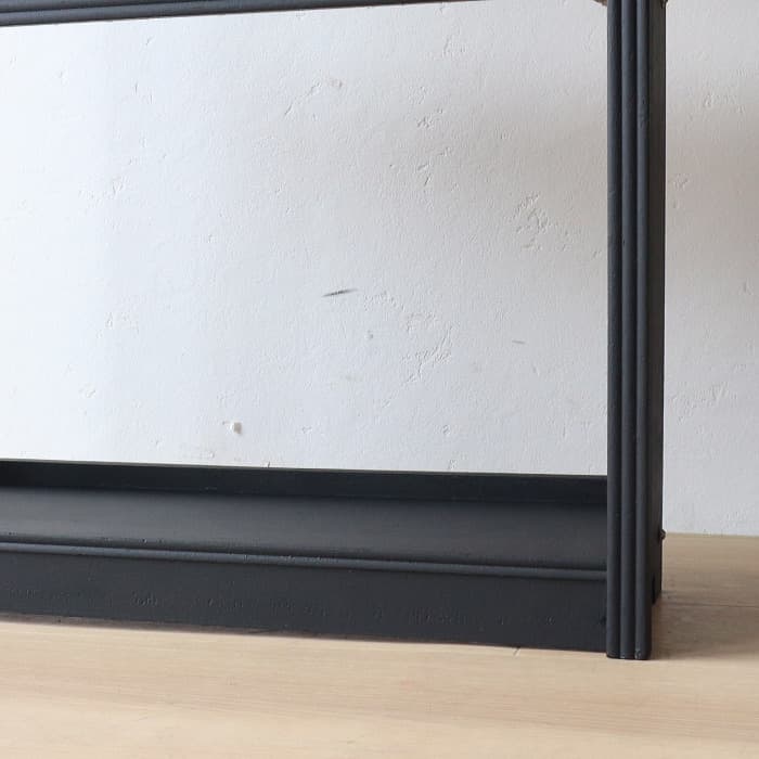 アンティーク ブラック 本棚 書棚 無垢材 収納棚 古家具 昭和レトロ