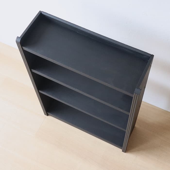 アンティーク ブラック 本棚 書棚 無垢材 収納棚 古家具 昭和レトロ