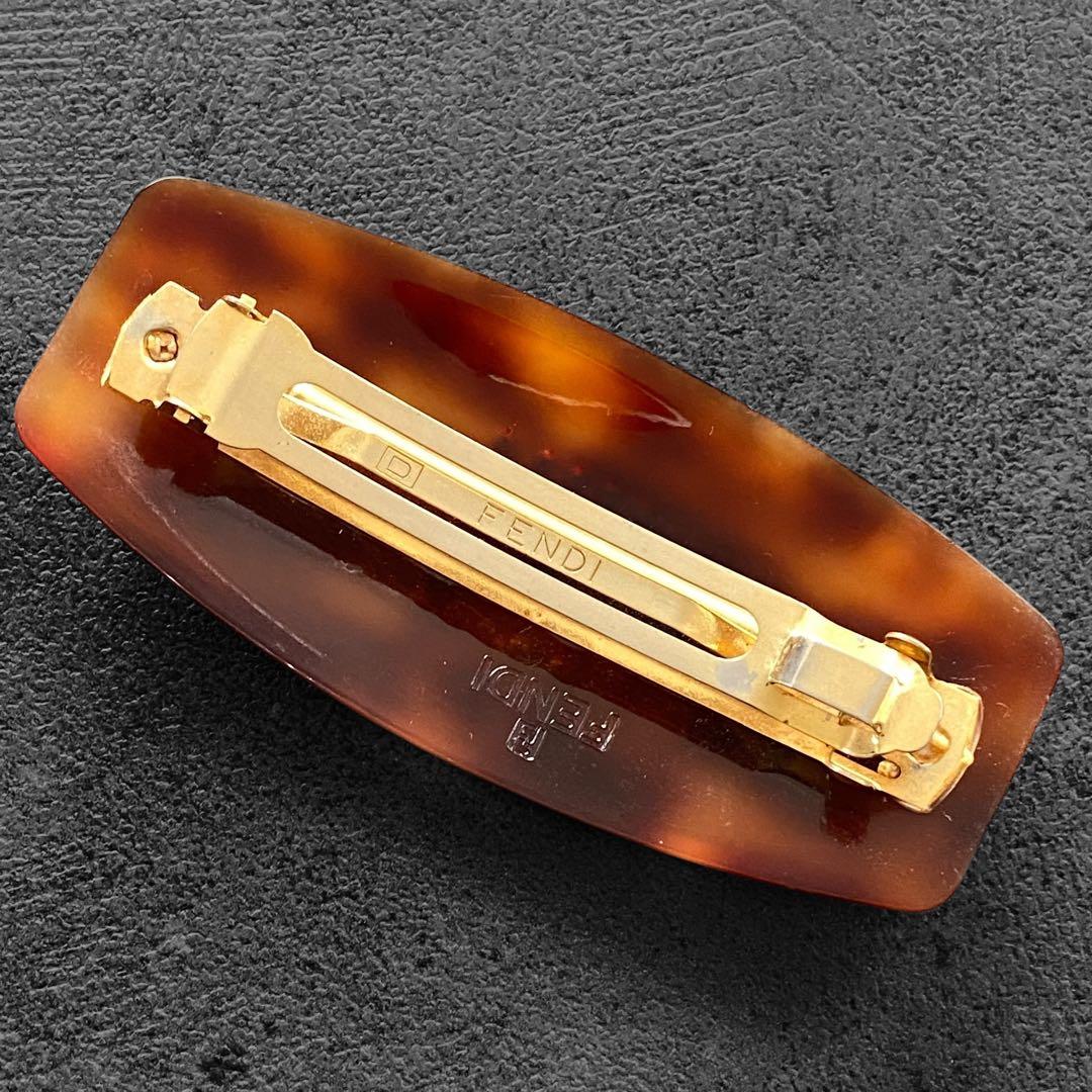 FENDI Logo Rhinestone barretta ロゴ　バレッタ