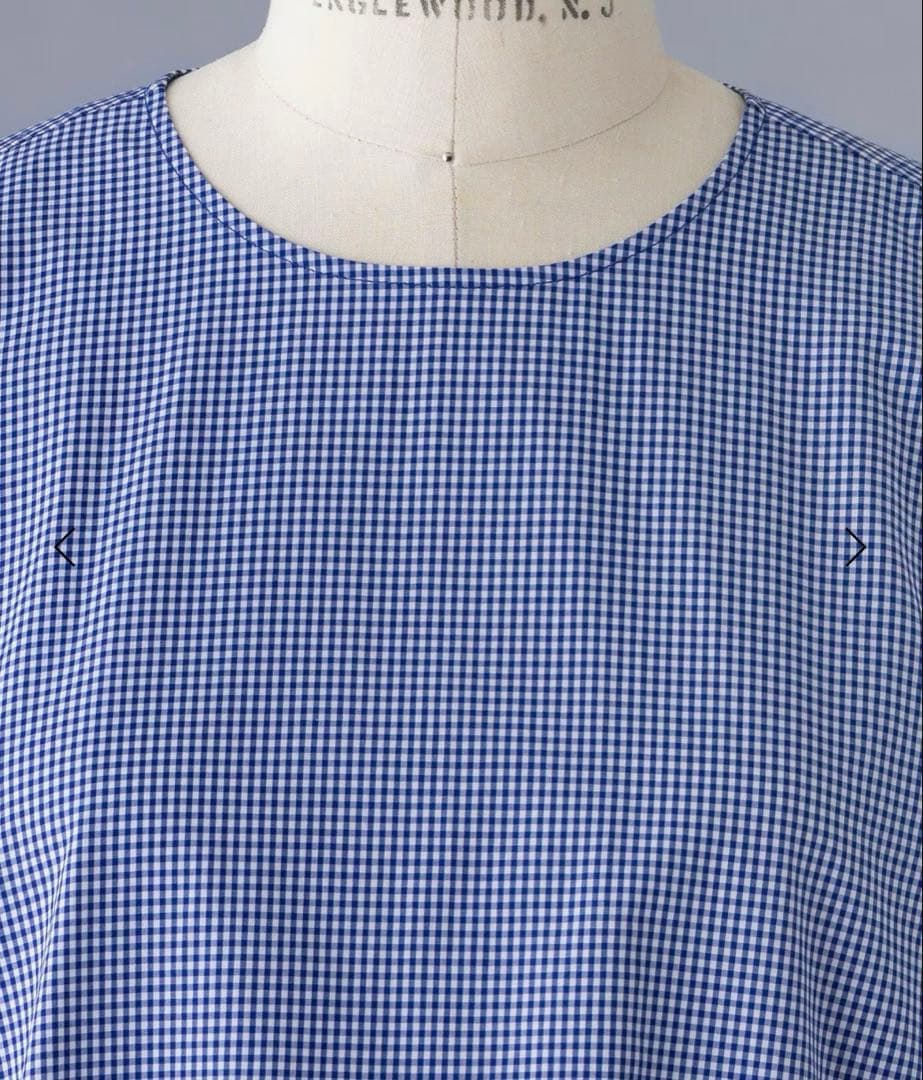 blamink ギンガムチェッククルーネックブラウス