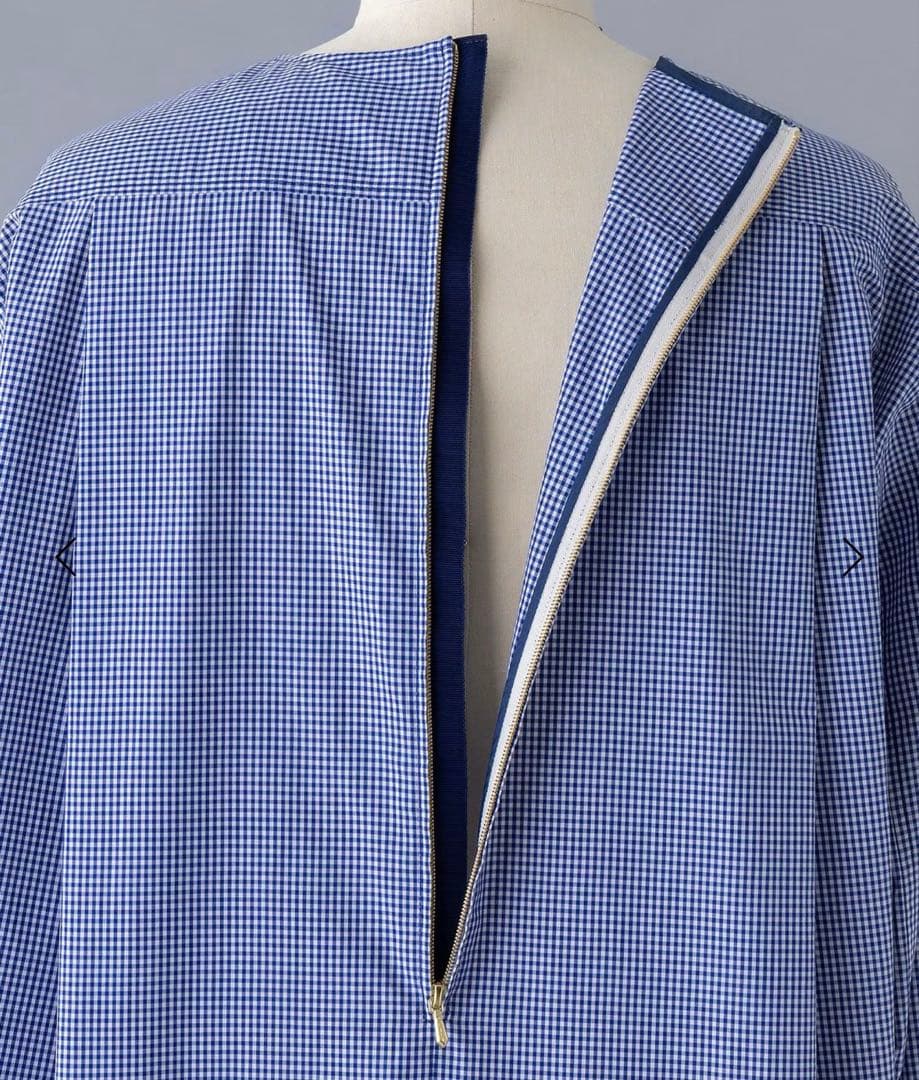 blamink ギンガムチェッククルーネックブラウス