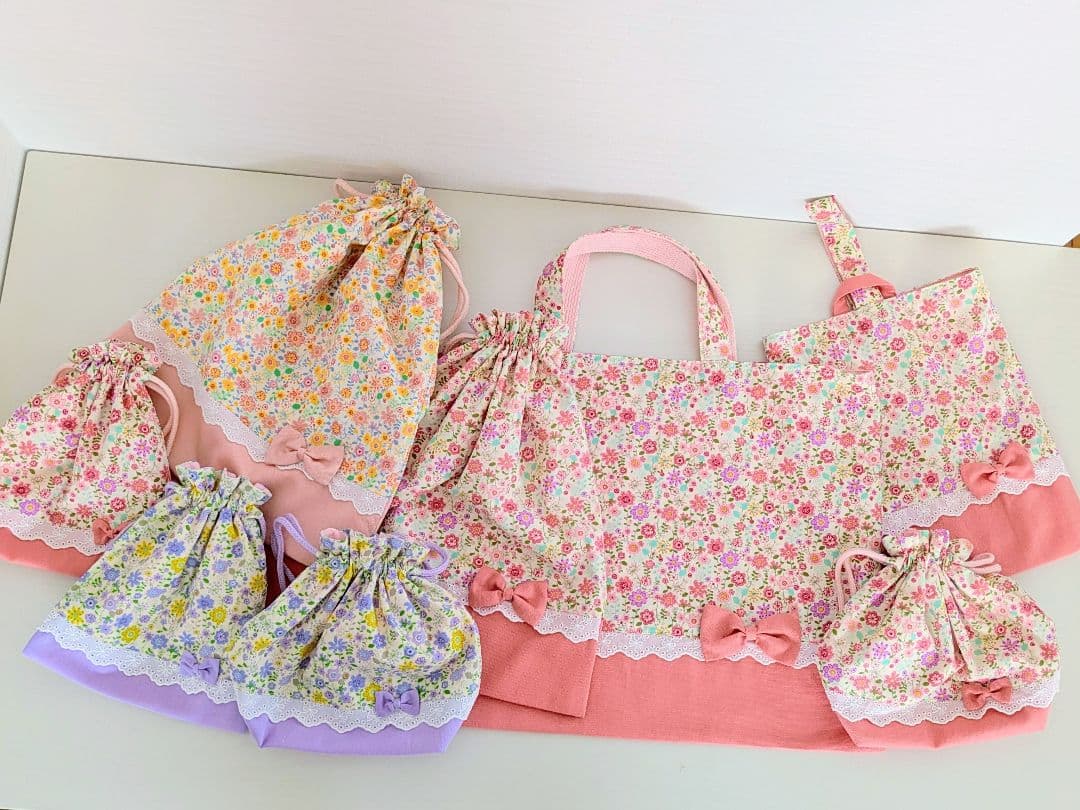 ハンドメイド　入園入学セット　レッスンバック　お着替え袋　上靴袋　お弁当袋