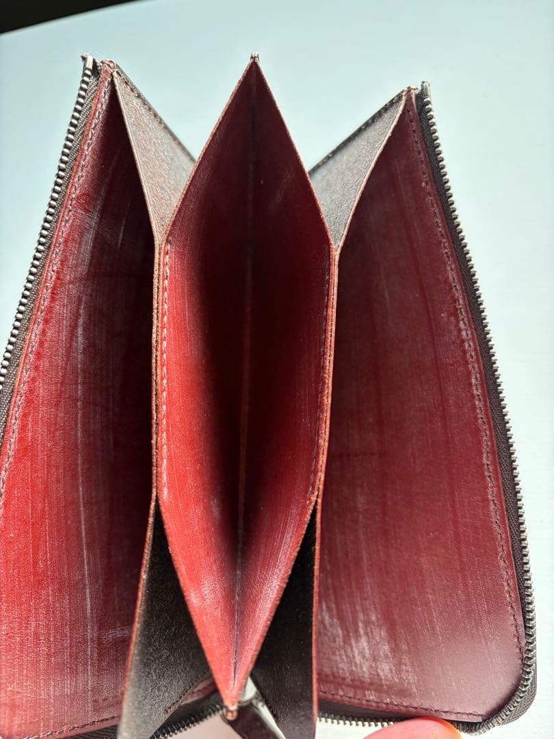 three2four LIZ L字ジップ 象革ボルドー