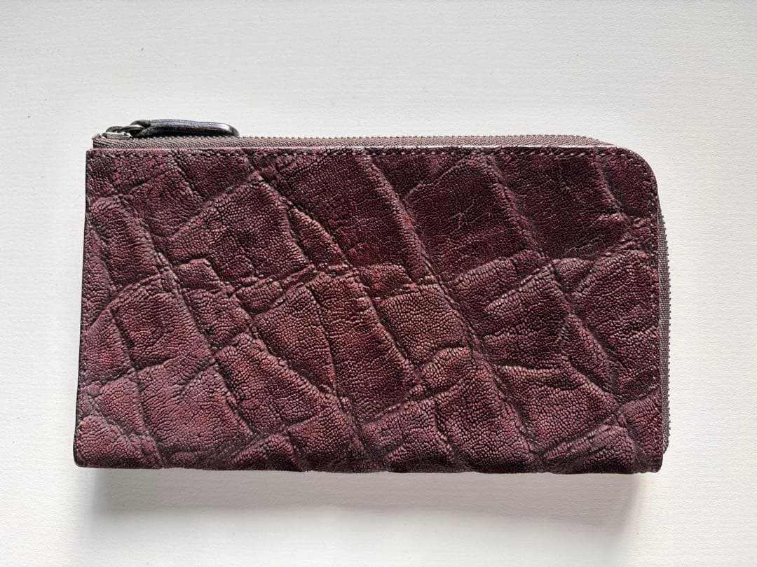 three2four LIZ L字ジップ 象革ボルドー