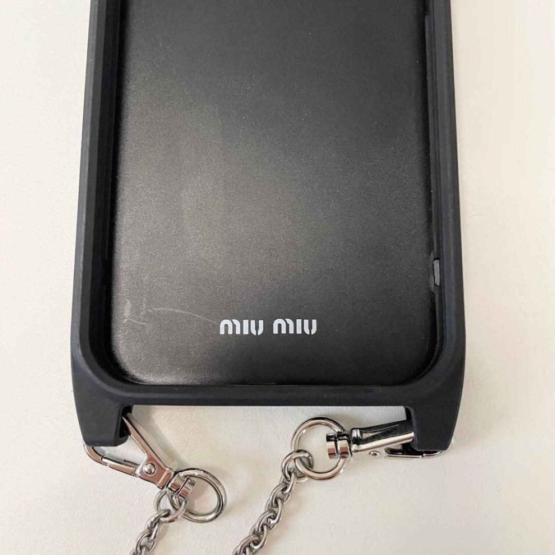 ミュウミュウ miumiu iPhone12 proケース チェーン スマホ
